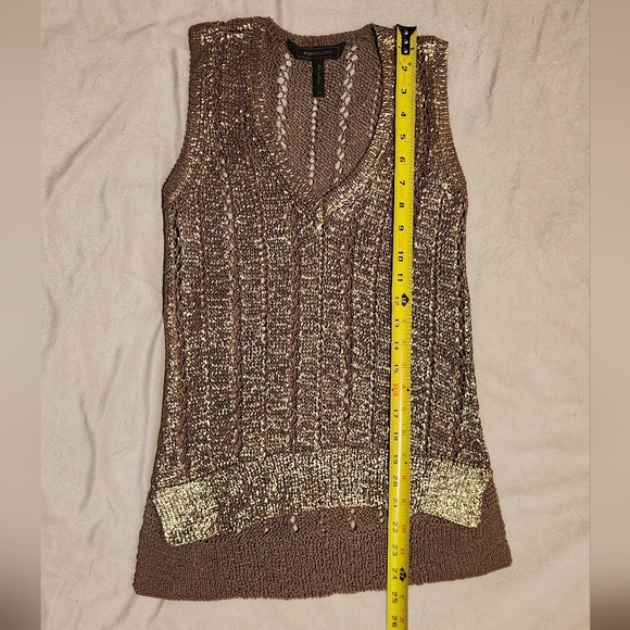 BCBGMaxAzria Women's Metallic Gold Tank Top - Sz XS - Picture 5 of 8